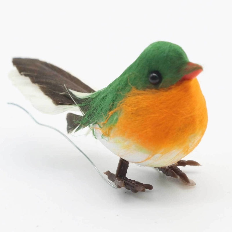 2 Pieces 36 Pcs Red With Iron Clip Christmas Tree Decorations Mini Red Feather Fake Bird Decoration Bird Garland Simulation Cardinals