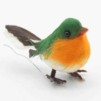 2 Pieces 36 Pcs Red With Iron Clip Christmas Tree Decorations Mini Red Feather Fake Bird Decoration Bird Garland Simulation Cardinals