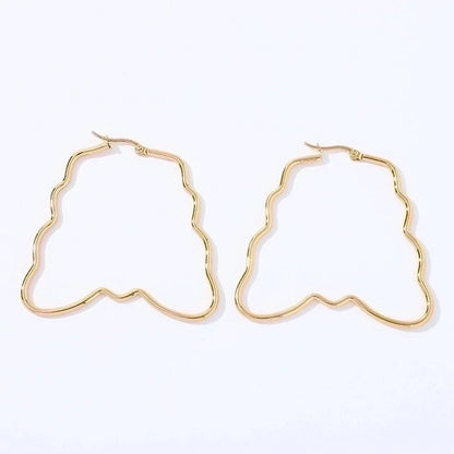 1 Pair Fashion Star Heart Shape Butterfly Plating Hollow Out 201 Stainless Steel 18K Gold Plated Earrings