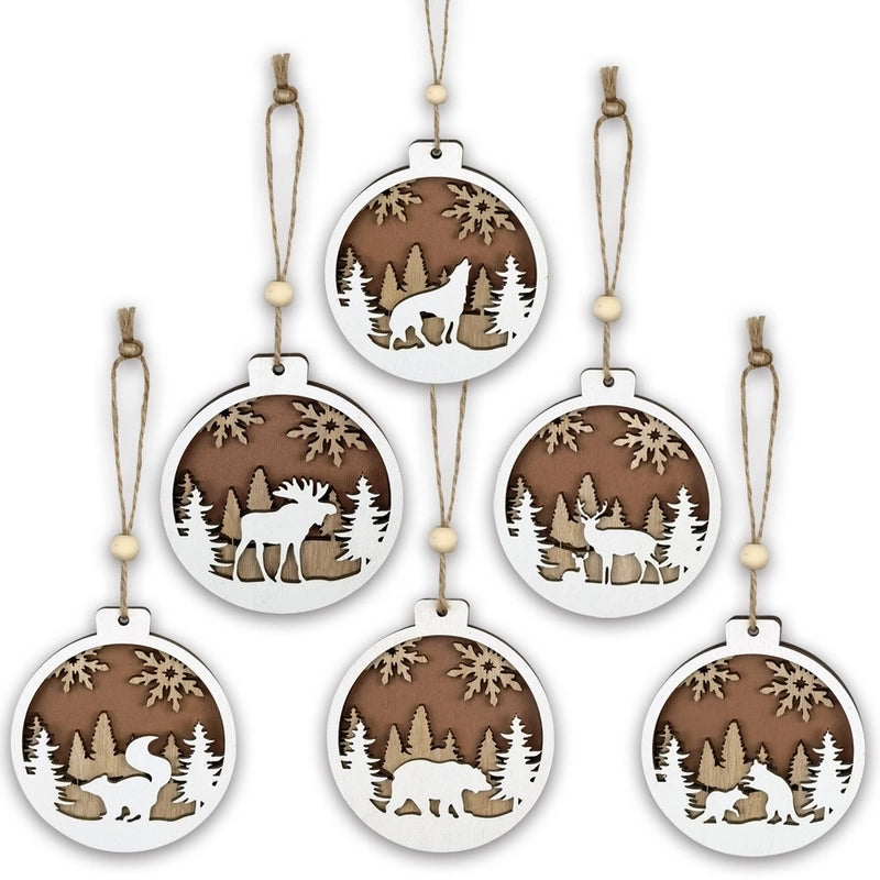 Christmas Cartoon Style Cartoon Wood Party Street Hanging Ornaments