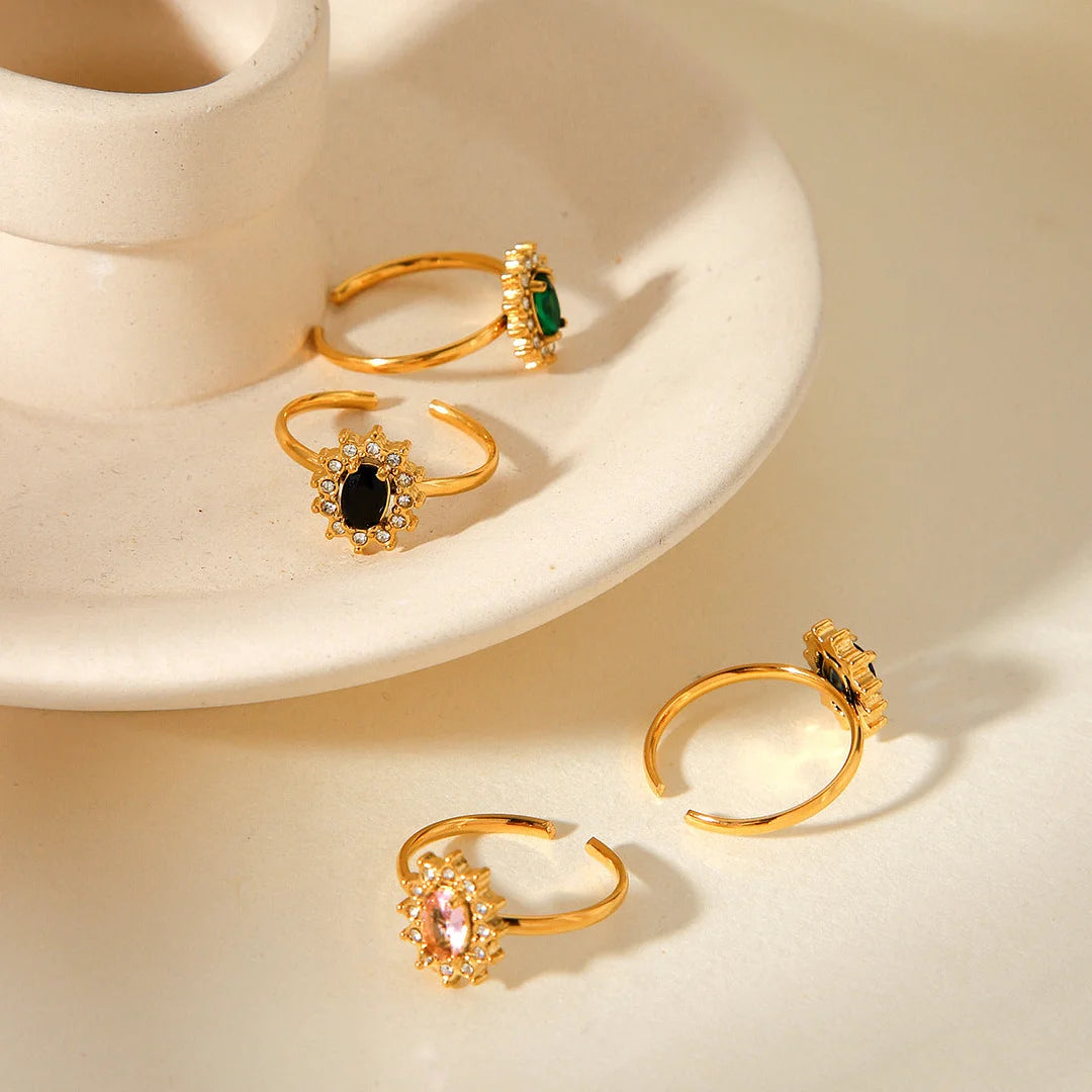 IG Style Open Ring Circle Geometric Stainless Steel Electroplating Rings