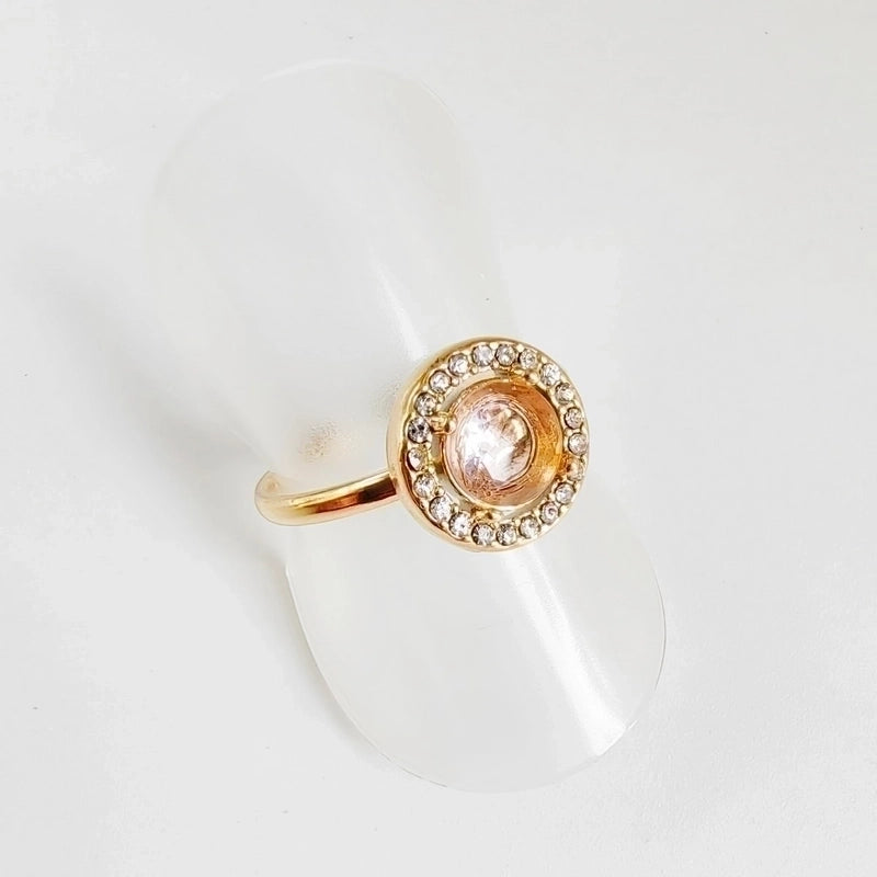 304 Stainless Steel Titanium Steel 18K Gold Plated Minimalist Round Oval Rhinestones Zircon Open Rings