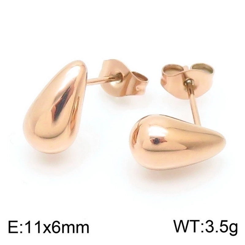 1 Pair Minimalist Water Droplets Plating Stainless Steel 18K Gold Plated Earrings
