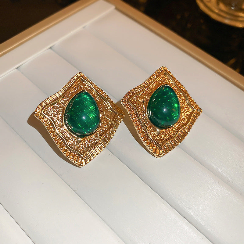 2 Pieces Mid-century Modern Round Geometric Copper Electroplating Earrings