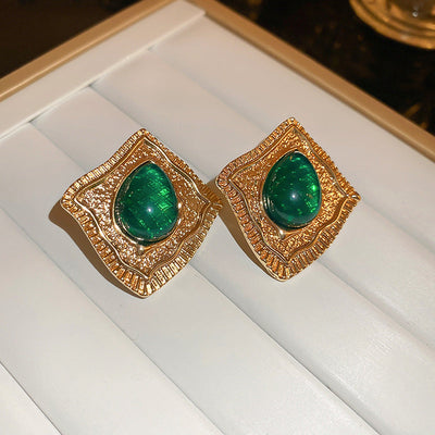 2 Pieces Mid-century Modern Round Geometric Copper Electroplating Earrings