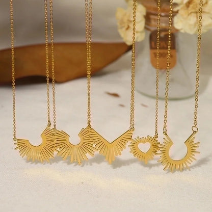 IG Style Modern Style Geometric 304 Stainless Steel 18K Gold Plated Plating Pendant Necklace