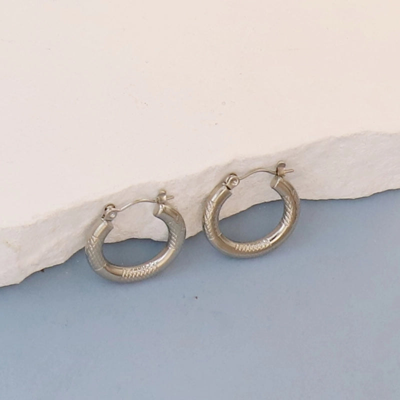 1 Pair Minimalist Round Square Heart Shape 304 Stainless Steel Earrings