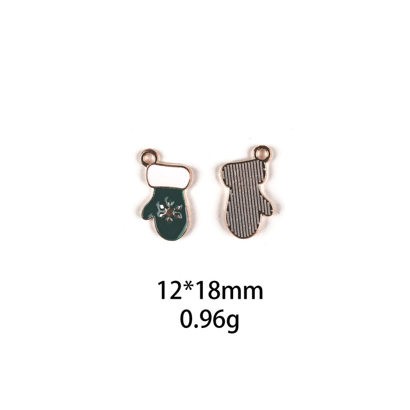 10 PCS/Package Zinc Alloy Christmas Tree Santa Claus Christmas Socks Pendant Jewelry Accessories