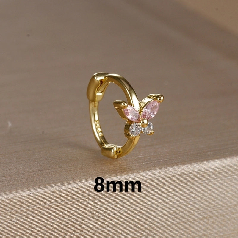 1 Piece Minimalist Color Block Butterfly Plating Copper Huggie Earrings