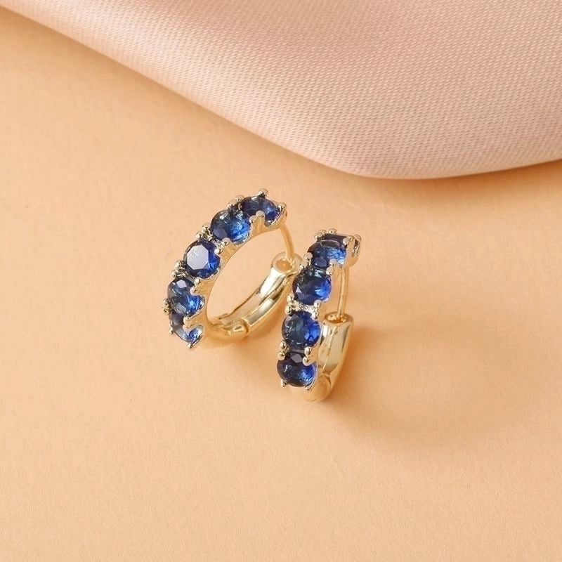 Minimalist C Shape Plating Inlay Copper Zircon 14K Gold Plated Earrings