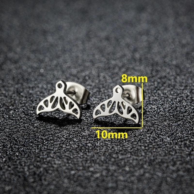 1 Pair Cute Minimalist Animal Notes Polishing 304 Stainless Steel 18K Gold Plated Ear Studs