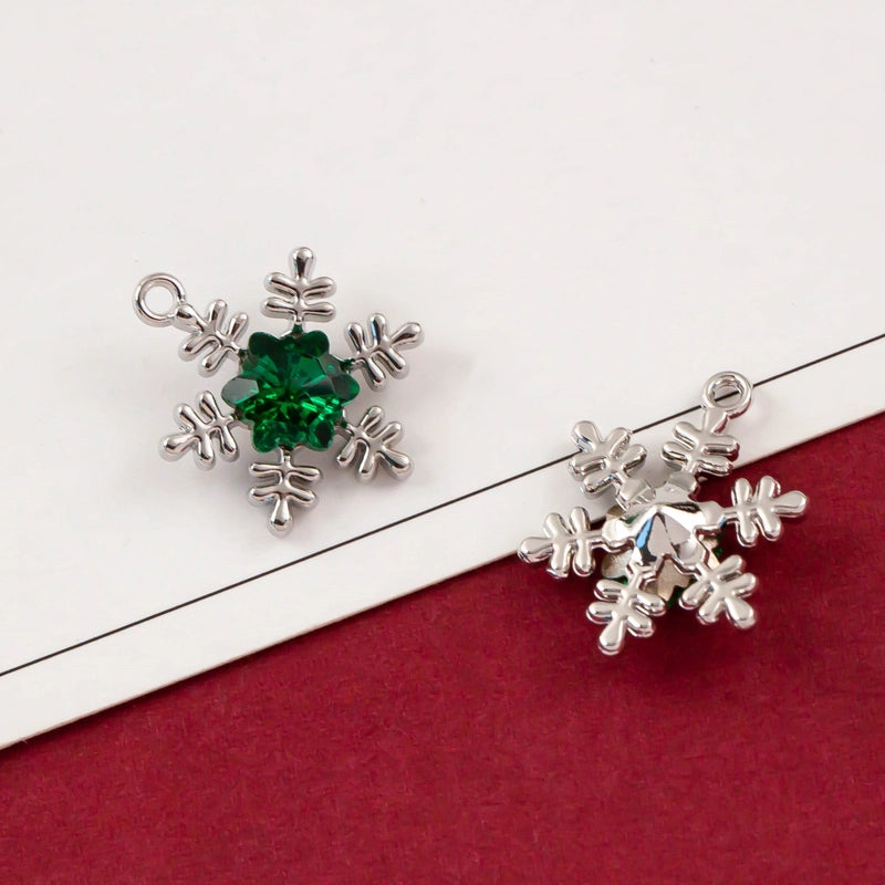 10 PCS/Package Alloy Bow Knot Bell Snowflake Pendant Jewelry Accessories