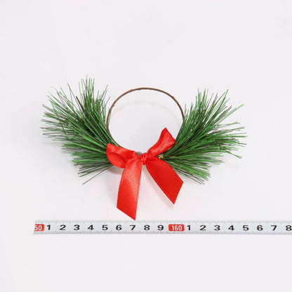 2 Pieces Can Be Matched With Christmas Decoration Pine Needle Napkin Rings For Hotel And Home Use Napkin Holders