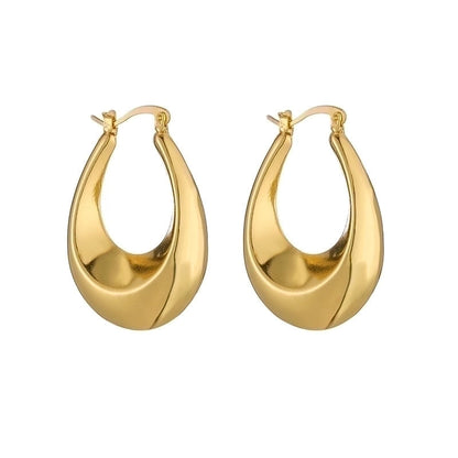 1 Pair Vintage Style Minimalist C Shape Oval Twist Plating Copper 18k Gold Plated Earrings
