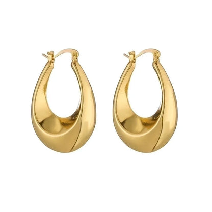 1 Pair Vintage Style Minimalist C Shape Oval Twist Plating Copper 18k Gold Plated Earrings