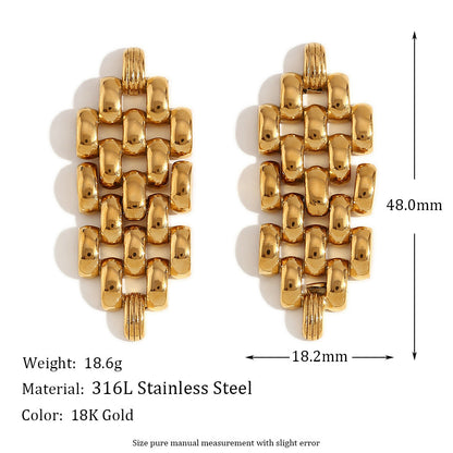 Fashion Circle Geometric Stainless Steel 18K Gold Plated Earrings