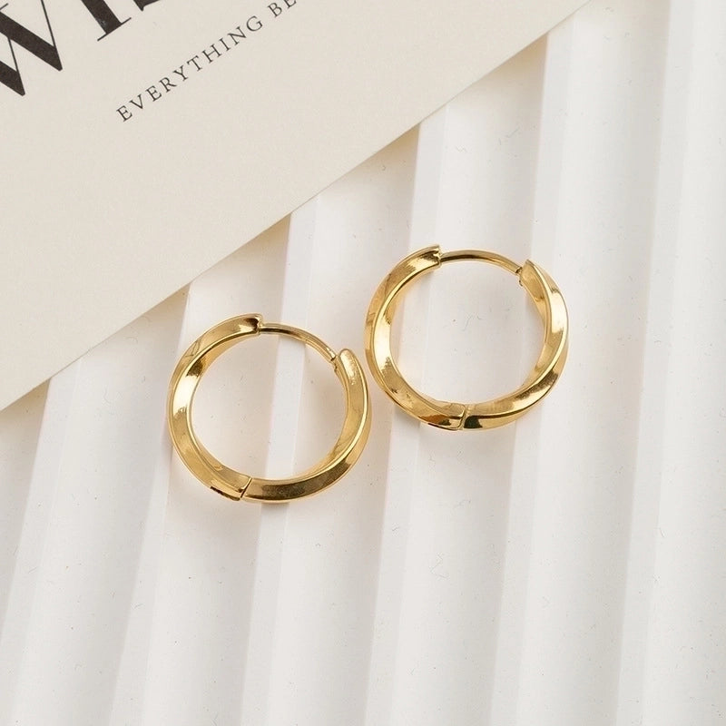 1 Pair Classic Style Geometric Plating Titanium Steel Earrings