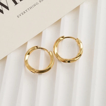 1 Pair Classic Style Geometric Plating Titanium Steel Earrings