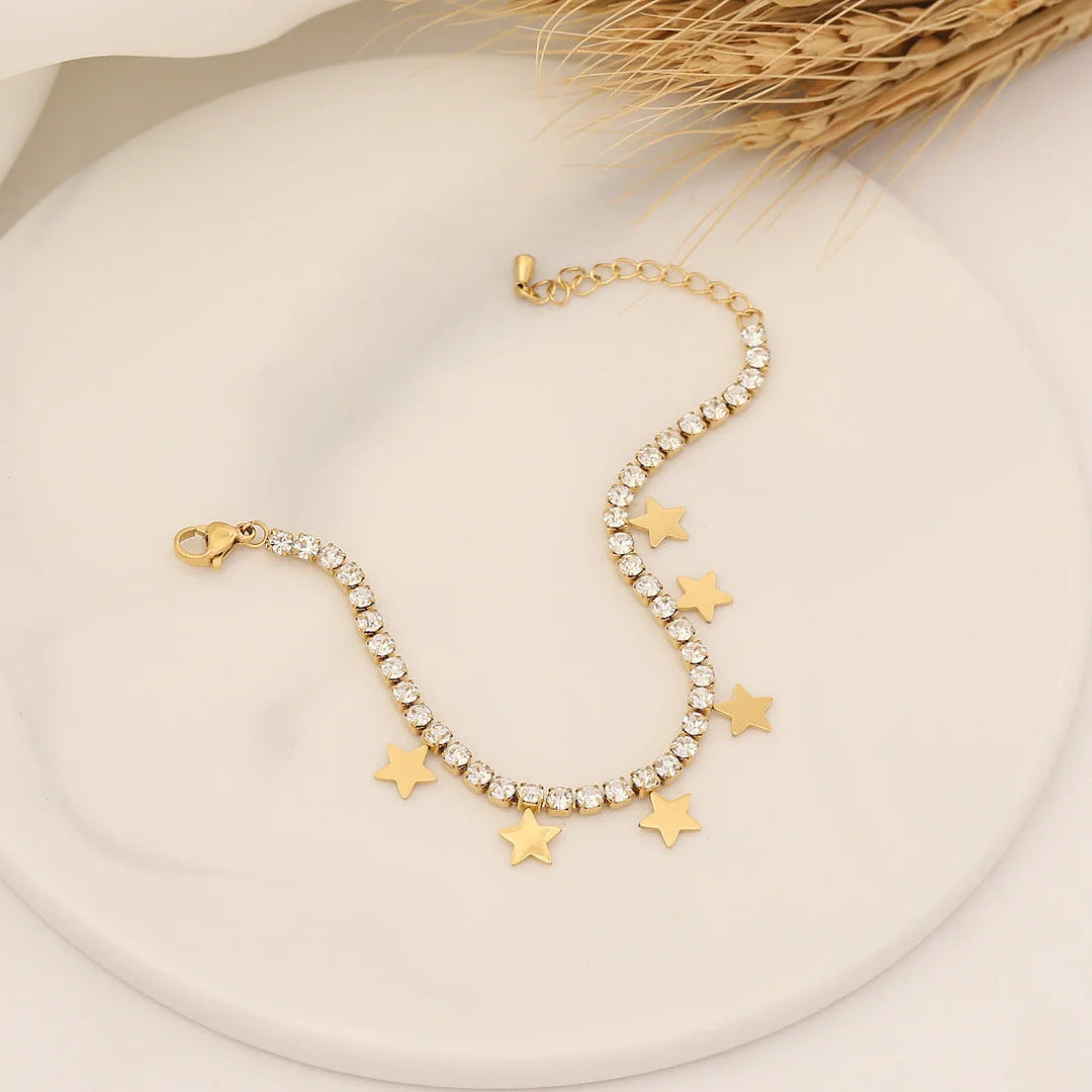 Women Fashion Star Stainless Steel Electroplating Bracelets