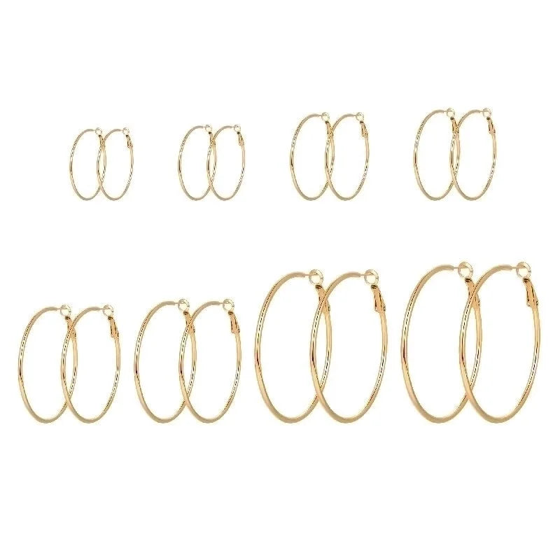 1 Pair Luxurious Queen Bridal Solid Color Plating 304 Stainless Steel 18K Gold Plated Hoop Earrings