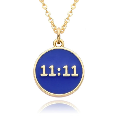 2 Pieces Copper Enamel Geometric Number Pendant Necklace