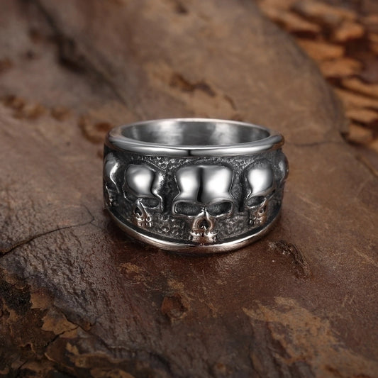 Punk Skull 304 Stainless Steel Polishing Halloween Men'S Rings