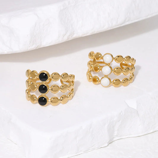 Open Ring Minimalist Round Geometric Stainless Steel Electroplating Rings