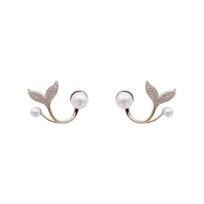 Sweet Square Heart Shape Bow Knot Imitation Pearl Alloy Rhinestone Inlay Opal Women\'s Earrings 1 Pair