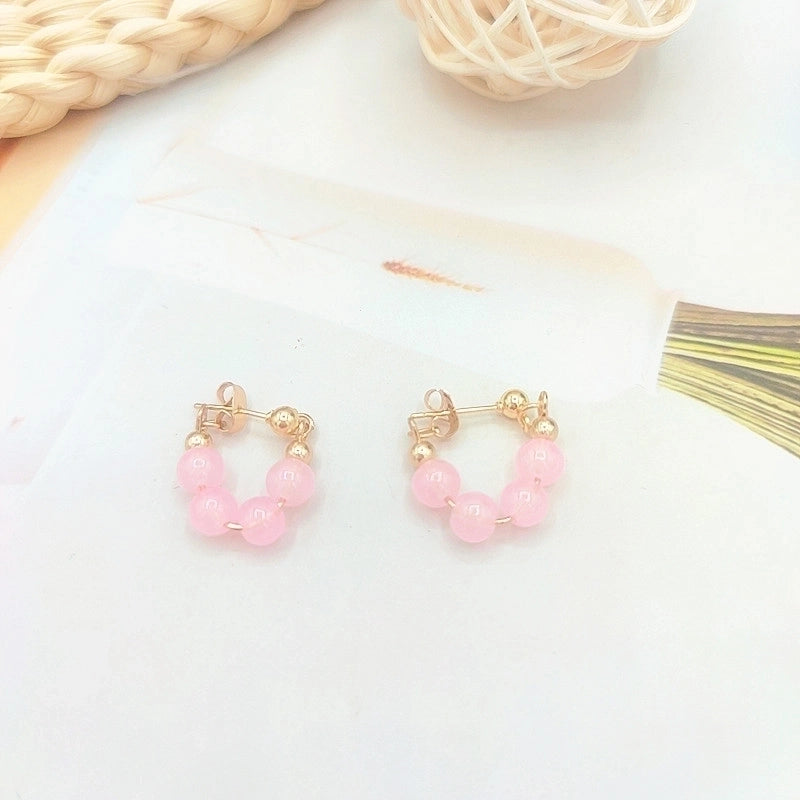 1 Pair Fashion Flower Butterfly Bow Knot Inlay Alloy Artificial Pearls Rhinestones Shell Earrings