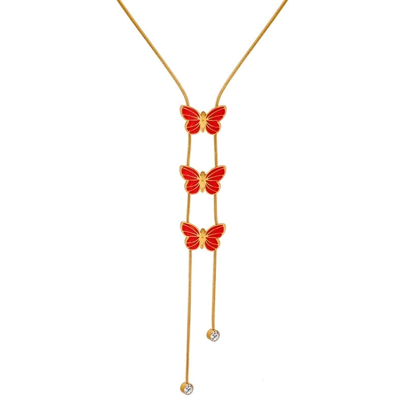 Sweet Minimalist Bow Knot Titanium Steel Plating Necklace