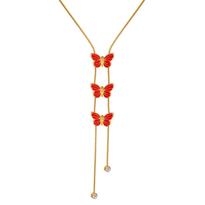 Sweet Minimalist Bow Knot Titanium Steel Plating Necklace