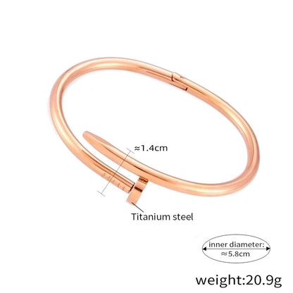 Basic Modern Style Classic Style Geometric Titanium Steel 18K Gold Plated Wristband Bangle In Bulk