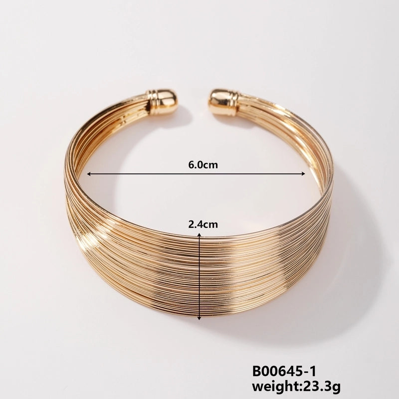 Classic Style Streetwear Solid Color Iron K Gold Plated Rhodium Plated Bangle
