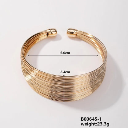 Classic Style Streetwear Solid Color Iron K Gold Plated Rhodium Plated Bangle