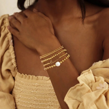 Freshwater Pearl Copper Ethnic Style Bohemian Beaded Plating Love Bracelets