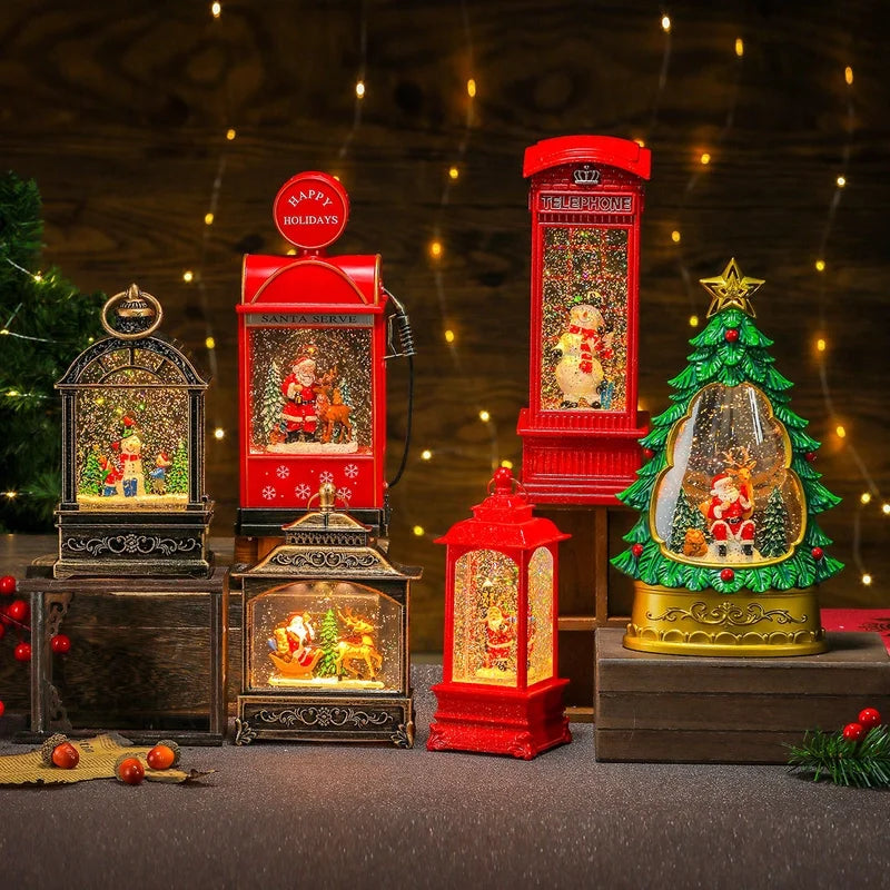 Christmas Cute Christmas Tree Santa Claus Snowman PC Party Festival Ornaments Led Lights Night Lights