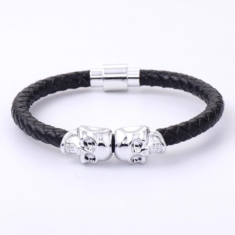 Hip-Hop Punk Minimalist Skull Alloy Plating Halloween Men'S Bracelets