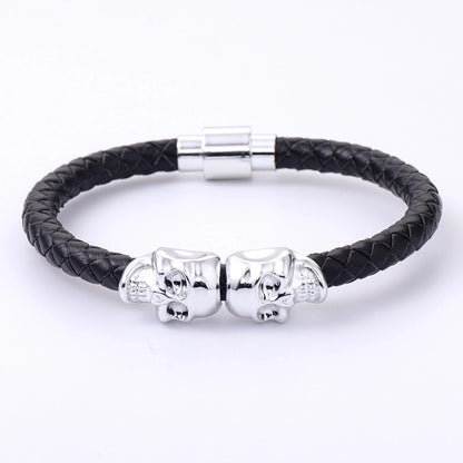 Hip-Hop Punk Minimalist Skull Alloy Plating Halloween Men'S Bracelets