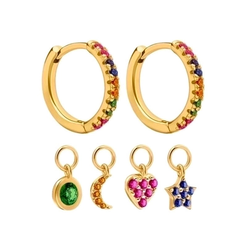 Fashion Geometric Plating Metal Artificial Gemstones Copper Earrings