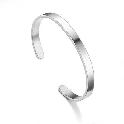 Minimalist Solid Color Stainless Steel Plating Bangle 1 Piece