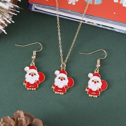 Cute Christmas Tree Santa Claus Christmas Socks Alloy Earrings Necklace