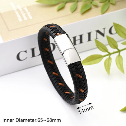 Casual Modern Style Minimalist Totem Solid Color Skull 304 Stainless Steel Genuine Cowhide Handmade Polishing Gold Plated Halloween Men's Wristband