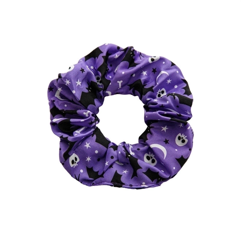 Halloween Funny Women's Skull Satin Handmade Hair Tie