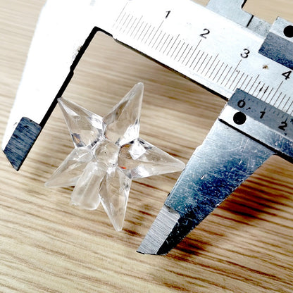 10 Pieces Transparent Round Ball Snowflake Small Five-star Christmas Tree Light String Accessories Five-pointed Star Tree Top Star Christmas Decoration