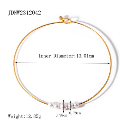 IG Style Pearl Shell Stainless Steel Chokers