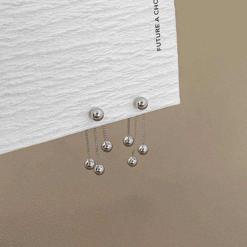 1 Pair Ig Style Minimalist Round Solid Color Plating Copper Drop Earrings