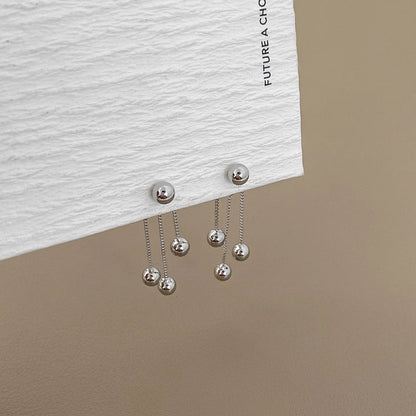 1 Pair Ig Style Minimalist Round Solid Color Plating Copper Drop Earrings