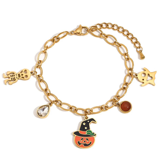 Women Fashion Pumpkin Geometric Stainless Steel Electroplating Bracelets