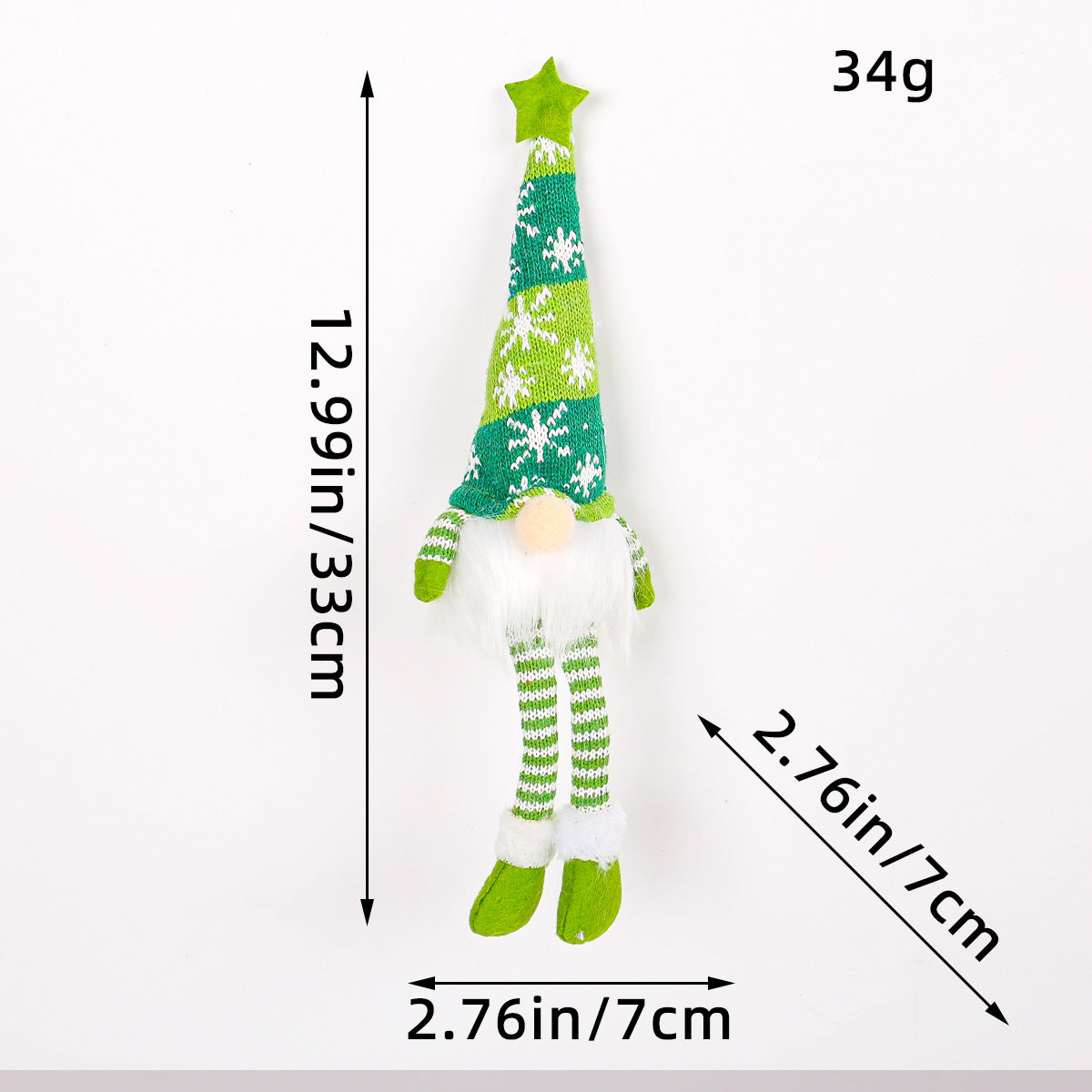 Christmas Decoration Christmas Sequin Lighted Rudolph Doll Christmas Glowing Faceless Gnome Doll Ornament