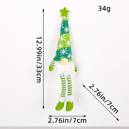 Christmas Decoration Christmas Sequin Lighted Rudolph Doll Christmas Glowing Faceless Gnome Doll Ornament